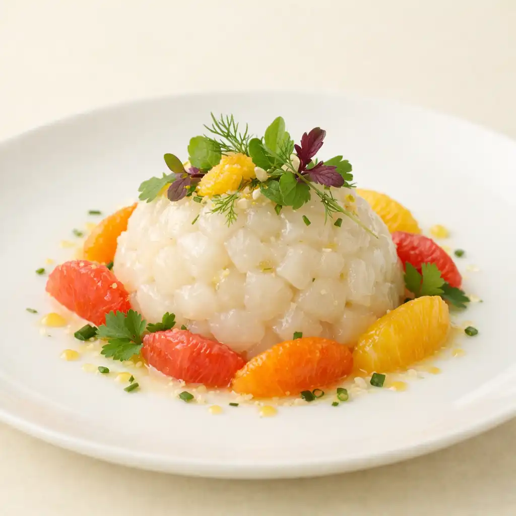 Tartare de Saint-Jacques aux agrumes et herbes fraîches