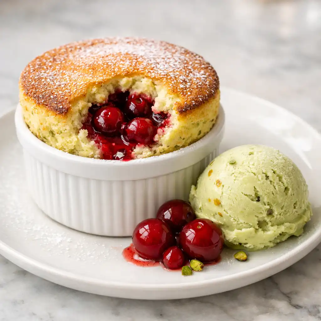 Soufflé au Grand Marnier avec glace vanille